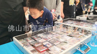 贸易展展示柜桌面便携式铝制运动卡展示柜带透明亚克力展带锁珠宝.