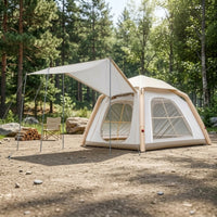 Sunsunscreen Inflatable Tent with Front Canopy Waterproof Inflatable Tent with Awning Wear-Resistant Shelter Windproof for Families