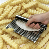 Wave Cut Potato Slicer, Stainless Steel French Fry Cutter, Multi-Function Kitchen Tool