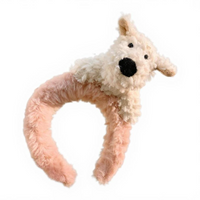 Plush Cartoon Dog Headband, Soft Furry Hairband for Girls