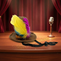 Miniature Top Hat with Feathers Feathered Miniature Top Hat Retro