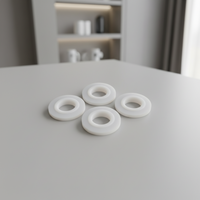 4 Pieces Toilet Flush Valve Seal Leak Proof Tank Fitting Easy to Install Replacement Set for Plumbers, Bathroom, Public Facility