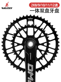 WUZEI公路车GXP盘片铝合金三钉直装式一体双盘46T/30T牙盘片新款