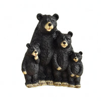 Black Bear Resin Sculpture Painted Details Home Decoration Craft-Style for Desk