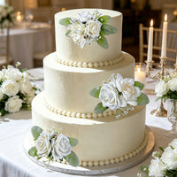 Handmade Silk Rose Flower Cluster for Cake Decoration and Wedding