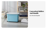 Plastic Storage Box, Organizer Bin with Handle, Large Capacity, Clothes, Toys, Bedroom, Modern Minimalist, Covered, Random Color