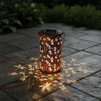 Solar Hanging Lantern Hollow Pattern Solar Lantern Waterproof for Camping, Yard