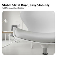 Adjustable Height Castered Shell Chair Wheeled Base Office Furniture Ergonomic Back Support Swivel Seat Modern Design for Students, Teens, Conference Room, Bedroom