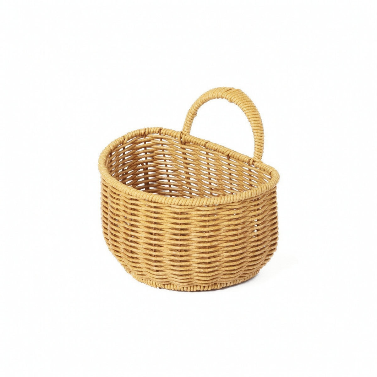 Imitation Rattan Basket Handwoven Basket with Handle Easy to Clean for Kitchen