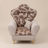 Miniature Leopard-Print Sofa Cushioned Jewelry Box Upholstered