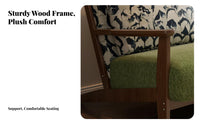 Retro Design Upholstered 2-Seater Couch Compact Size Exposed Frame Settee Luxurious Cushions Loveseat High-Density Cushioning for Apartment Dwellers, Homeowners, Families