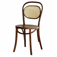 Bentwood Cane Chair Retro & Design Wooden Chair with Woven Features Sturdy Wood Construction Breathable for Living Room