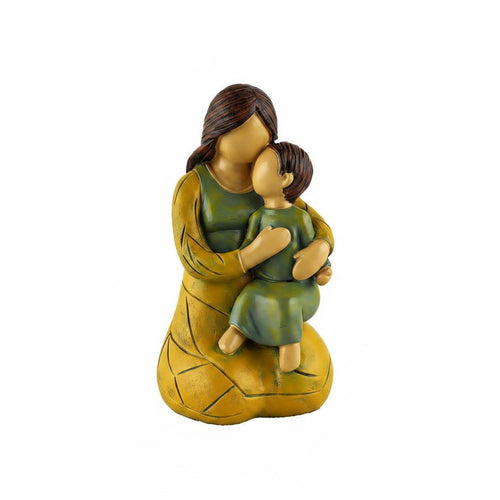 Parent and Child Statue Abstract Design Mother and Child Statue Hand-Painted Look Table Ornament