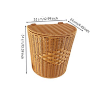 Handwoven Backpack Basket with Lid Wicker-Style Imitation Rattan Backpack Multifunctional Woven Picking Basket Spacious for Harvesting