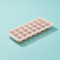 Easy Release Heart Shaped Ice Cube Tray Non-Stick Silicone Heart Mold with Lid Bisphenol A-Free-Unrestricted Silicone Ice Tray with Lid Dishwasher Safe for Home Bar, Parties, Summer Drinks