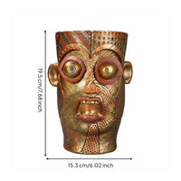 Human Facial Planter Resin Facial Planter Shiny Finish House Decoration