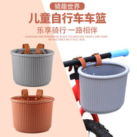 童车车筐儿童自行车滑板车筐车篓绑带悬挂皮带车篮加厚塑料前车筐.