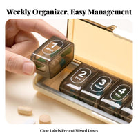 weekly Organizer Portable weekly Container Easy Opening for trip, Home