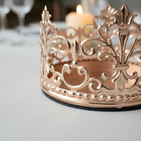 Crown Candle Holder Hollow-out Design Baroque Metal Crown Romantic Atmosphere