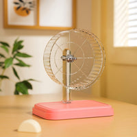 Hamster Running Wheel with Transparent Wheel with Metal Stand, Silent Exercise Wheel for Hamsters, Quiet Small Pet Exercise for Gerbils Mice