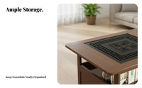 Mobile Tea Station Multifunctional Design 2-Tier Serving Trolley for Living Room