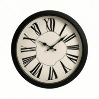 Distorted Timepiece Dial Non Ticking Wall Clock with Roman Numerals Quiet Sweep for Bedroom