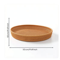 Woven Tray Sturdy Rattan Tray Decorative for Kitchen