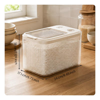 Sealed Rice Container Single-Press Dispensing Moisture-Proof Rice Box Clear Body