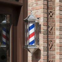 Barber Pole Light Illuminated Barber Pole with Diagonal-Striped Barbershop Sign with Wall Bracket for Barbers, Salon Owners