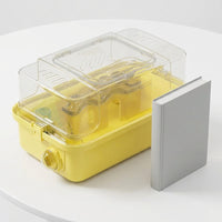 Luxury Hamster Cage, Modern Square Shape Acrylic Material, Transparent Viewing Starter Kit with Top Open Design for Portable Beginner Pet Care
