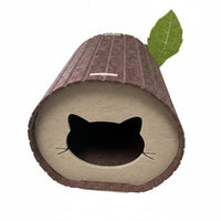 Log-Shaped Feline Tunnel Foldable Design Pet Furniture Easy to Clean