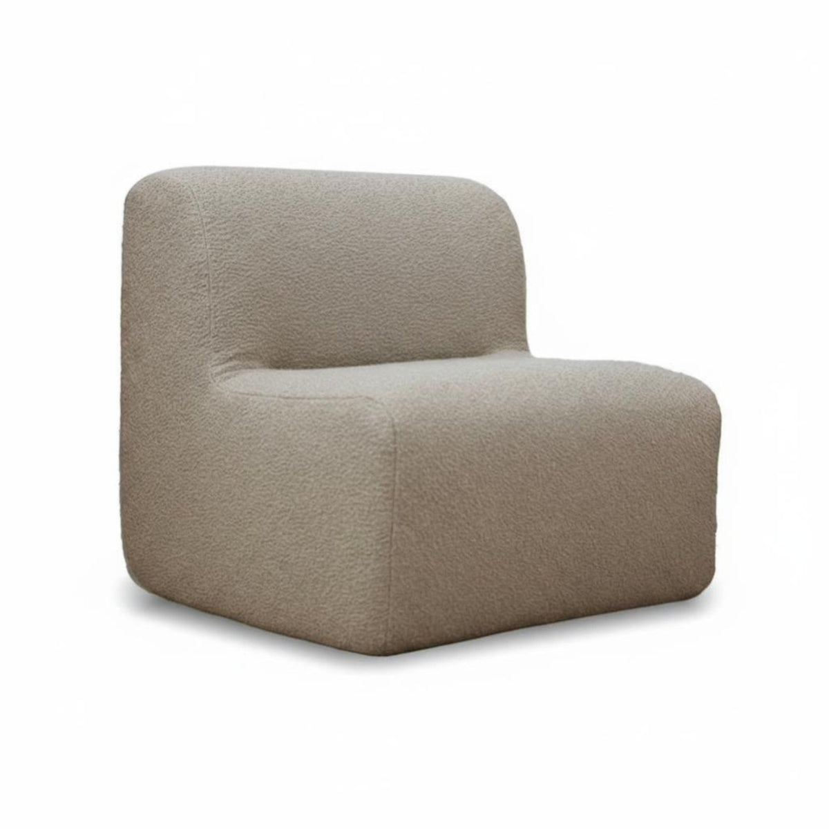 Wavy sectional Armchair Wave outline Upholstered Single Sofa Wabi-Sabi Aesthetic Armless for Interior Designers, Reception Area