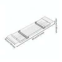 Telescoping Bathtub Rack Extendable Clear Acrylic Bath Tray Raised Rim