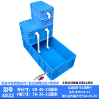 龟箱过滤盒乌龟缸乌龟箱晒台水龟专用箱水族箱鱼缸龟盒龟缸养殖箱 灰色60-40-23厘米