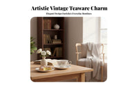 Embossed Flower Teacup Elegant Design Vintage Floral Teacup Set Ceramic Coffee Mug and Dish Fine China Gold Rimmed Tea Mug