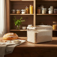 Sealed Rice Container Single-Press Dispensing Moisture-Proof Rice Box Clear Body