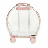 Transparent Pet Carrier Extendable Handle Cat Carrier Trolley Noiseless Wheels Cat Trolley Case for Outdoor