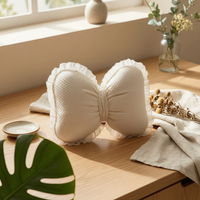 Decorative Butterfly Pillow Dotted Textile Home Decor Ruffled Edges for Bedroom