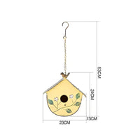 Hanging Birdhouse Rainproof Hanging Metal Birdhouse Floral Embellishment