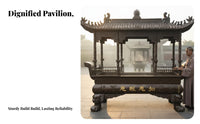 Rectangular Dragon Censer Ornate Craftsmanship Large Temple Ceremonial Scent Burner Outdoor Cast Iron Ceremonial Scent Burner for Ancestral Temples