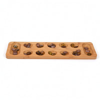 Traditional Wooden Mancala Game Foldable Mancala Board Game Folding Portable for Families, Kids, Classrooms, Travel