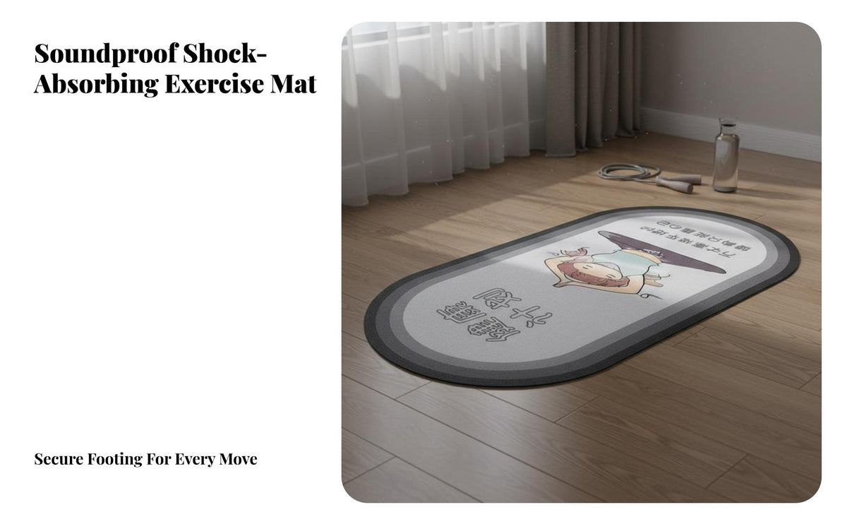 Non-Slip Grip Jump Rope Mat Extra Thick Shock Absorbing Fitness Mat Soft Surface Floor Pad for Home Exercisers, Adults, Women, Pilates, Indoor, Living Room