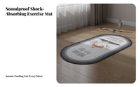 Non-Slip Grip Jump Rope Mat Extra Thick Shock Absorbing Fitness Mat Soft Surface Floor Pad for Home Exercisers, Adults, Women, Pilates, Indoor, Living Room