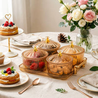Snack Tray with Lid Plastic 6 Compartment Serving Tray Luxury Look for Party