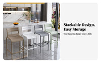 Plastic Bar Stool with Rear Rest Indoor & Outdoor Use Modern Bar Stool Minimalist High Chair Long-Lasting Modern Counter Chair