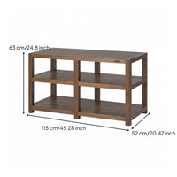 3-Tier Solid Wood Audio Rack Sturdy Structure Walnut Amplifier Stand Heavy Duty High-Fidelity Equipment Shelf for Audiophiles, Listening Room