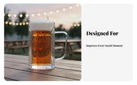 100 Pieces 500ml Thickened Beer Mug Easy to Clean Handled Beer Mug Transparent Plastic Stein Ergonomic Handle for KTV, Parties