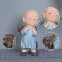 Monk Figurine with Firewood Calm Sculpture Meaningful for Shelf