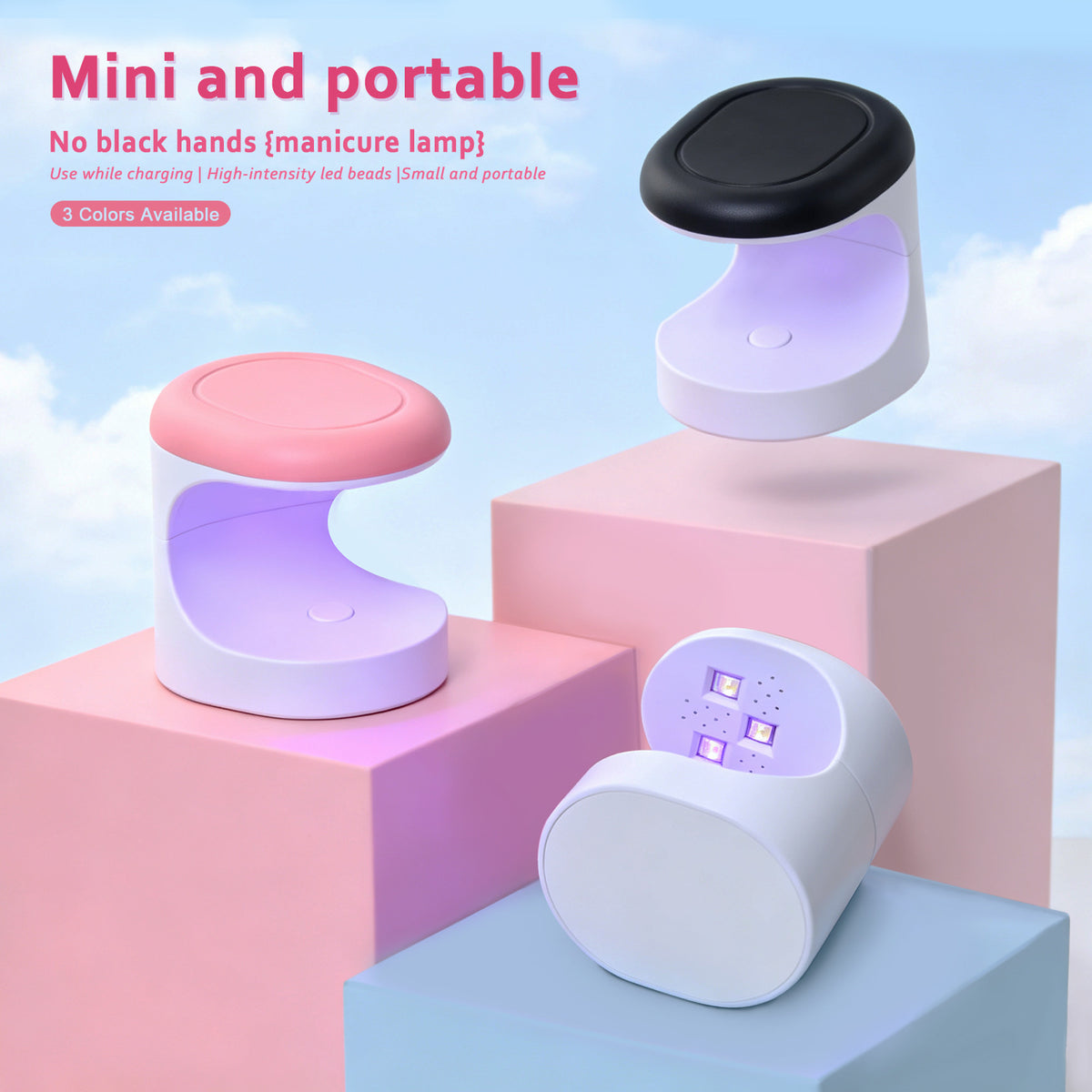 Mini Nail Lamp with USB Charging and Purple Light for Curing Gel Polish