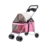 Four-Wheel Pet Stroller Portable Pet Stroller with Four Wheels Safe for Cats
